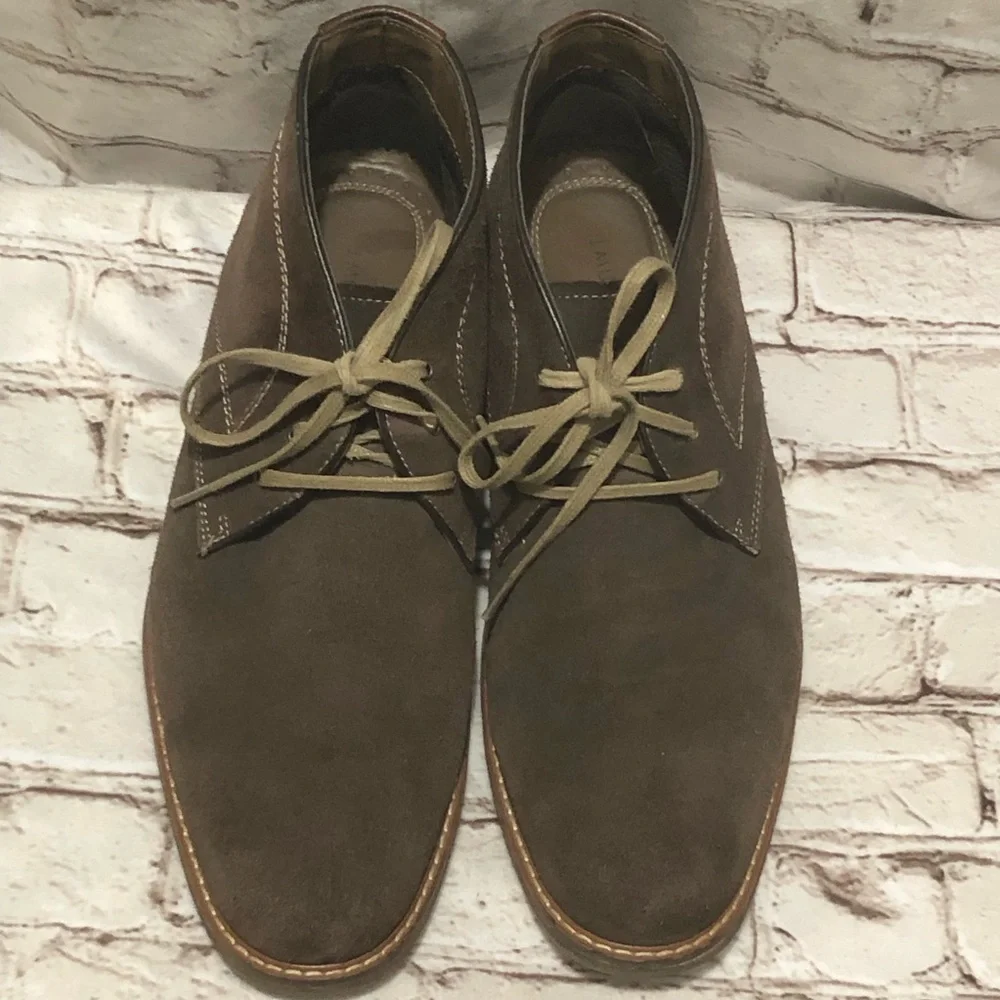 Johnston & Murphy J. Murphy Brown Suede Chukka Boots with Stitch Academia sz 12M - Picture 4 of 13